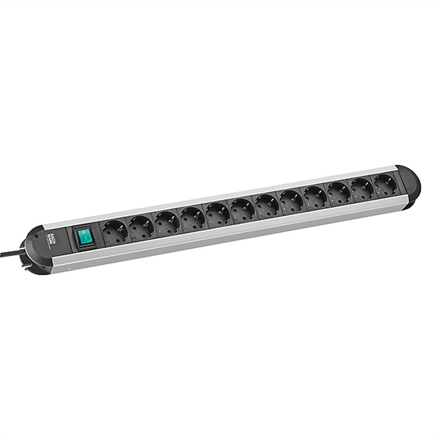 BACHMANN Steckdosenleiste ALU 12fach, 45°, mit Schalter, 1,75m