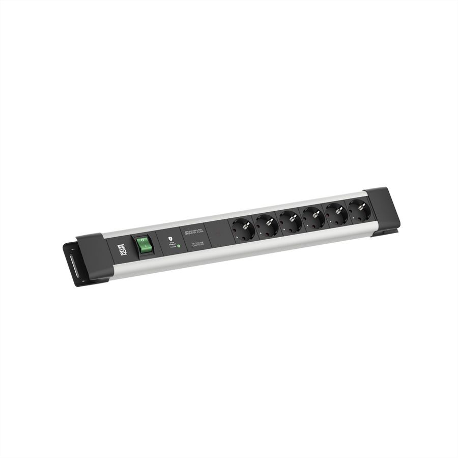 BACHMANN CONNECTUS 6xCEE7/3, 1xGVS-Plus 1xSchalter 2,0m CEE7/7 Grau