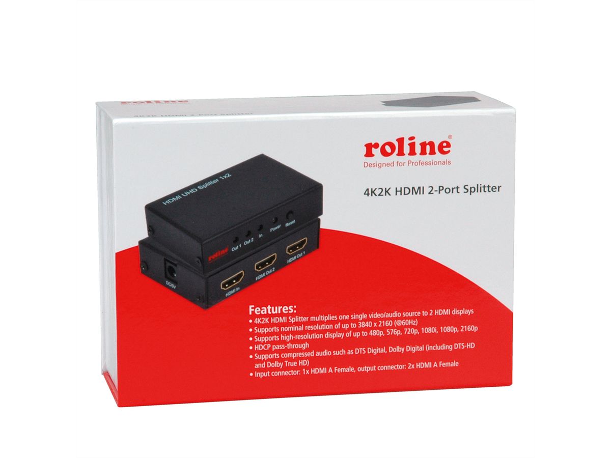 ROLINE 4K HDMI Video-Splitter, 2fach