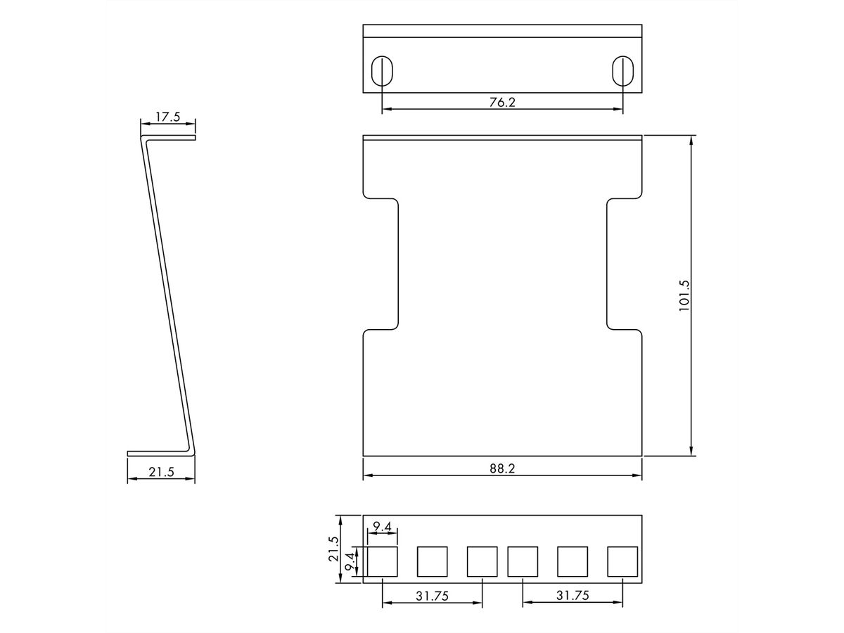 VALUE 19"-Schrank Tiefenerweiterung, 101,5mm, 2HE