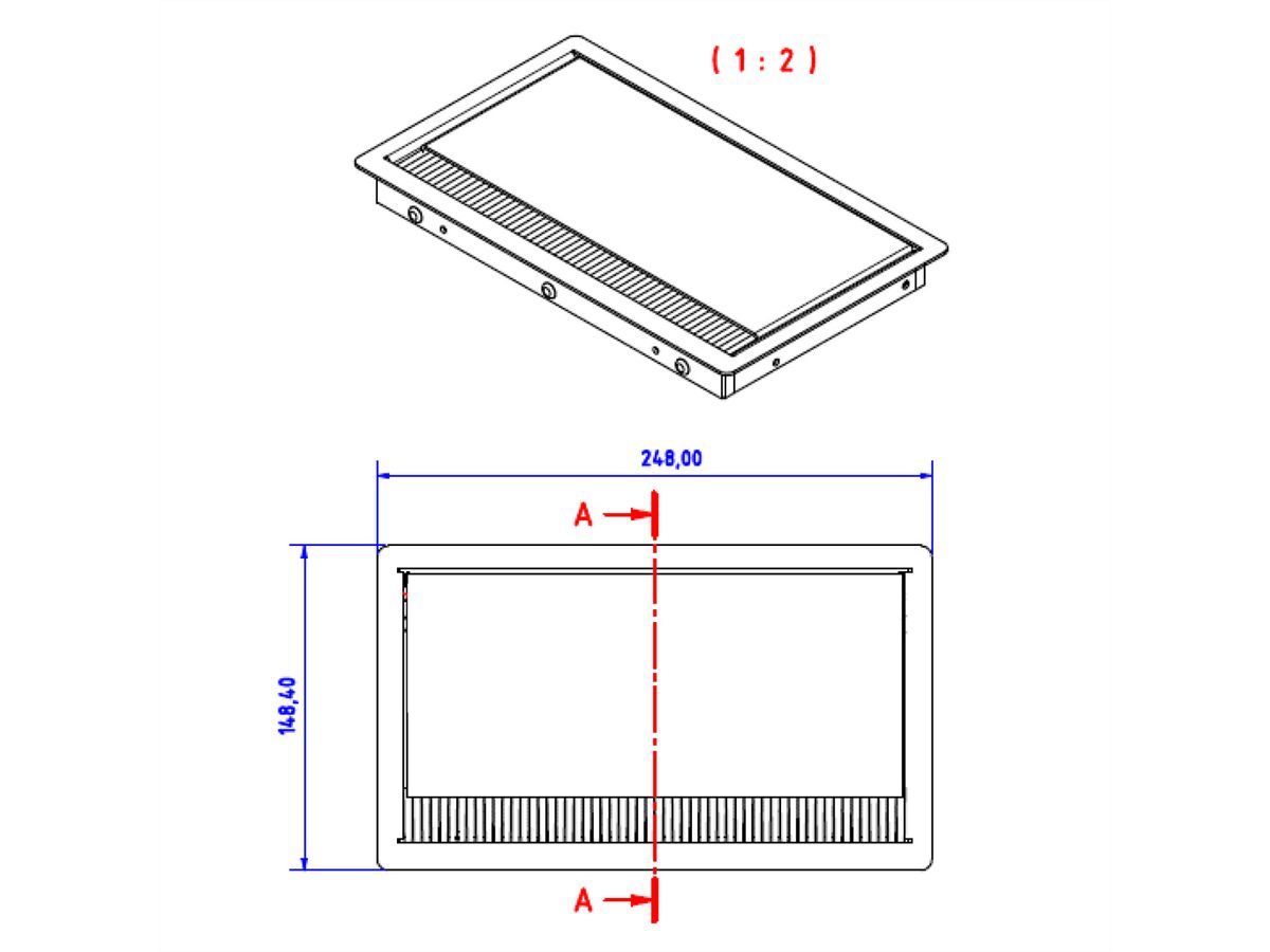 BACHMANN CONI COVER Einbaurahmen, 3fach schwarz