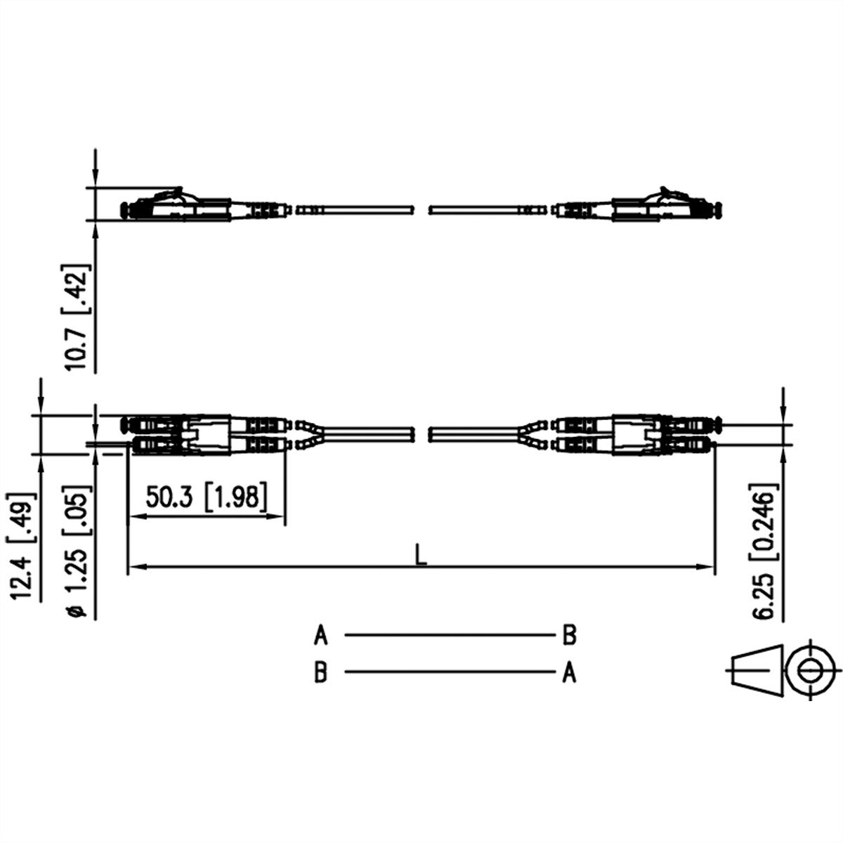 METZ CONNECT OpDAT Patchkabel LC-D/LC-D OM4, 5 m