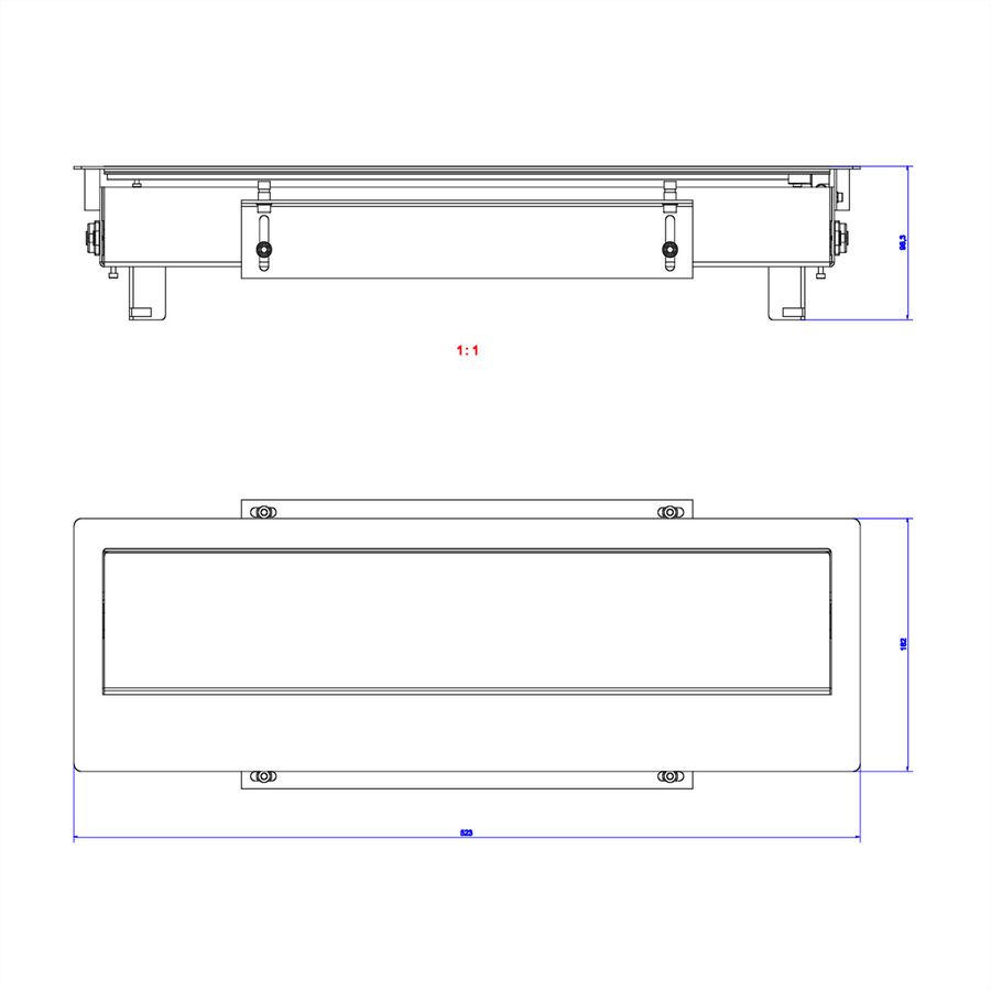 BACHMANN TOP FRAME Auftisch Unsym 8fach RAL9006 Gehäuse sw
