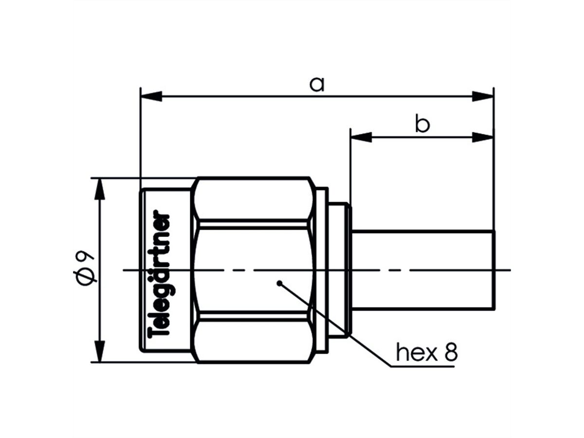 TELEGÄRTNER SMA-Crimpstecker für RG-58C/U, vergoldet, Löt-/Crimpanschluss