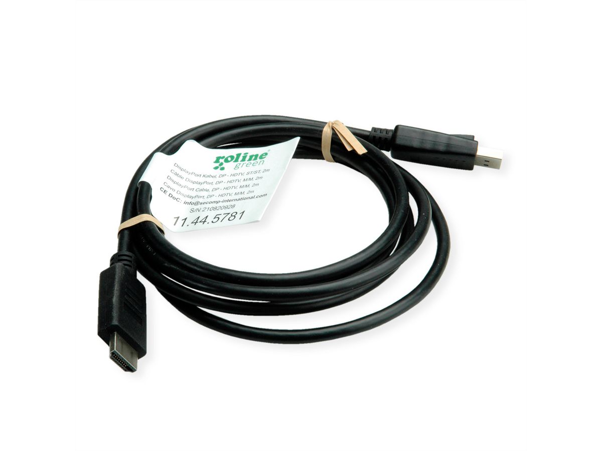 ROLINE GREEN DisplayPort Kabel DP - HDTV, ST/ST, schwarz, 3 m
