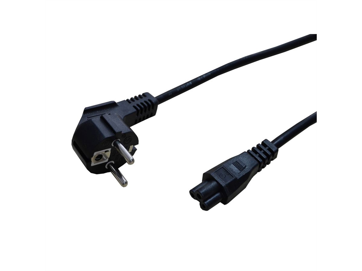 STANDARD Netzkabel, 3pol. Notebook-Buchse, schwarz, 1,8 m