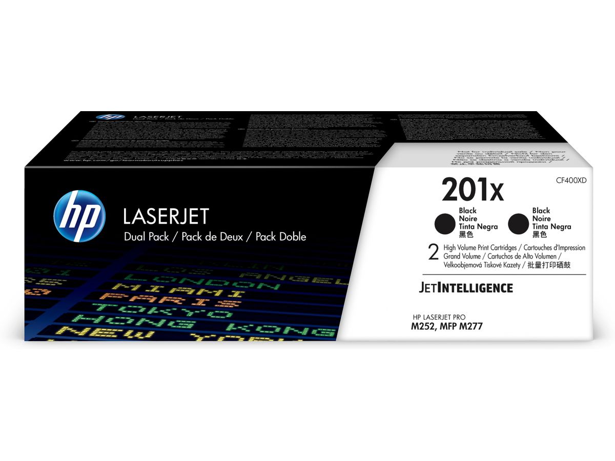 HP 201X 2er-Pack Schwarz Original LaserJet Tonerkartuschen mit hoher Reichweite