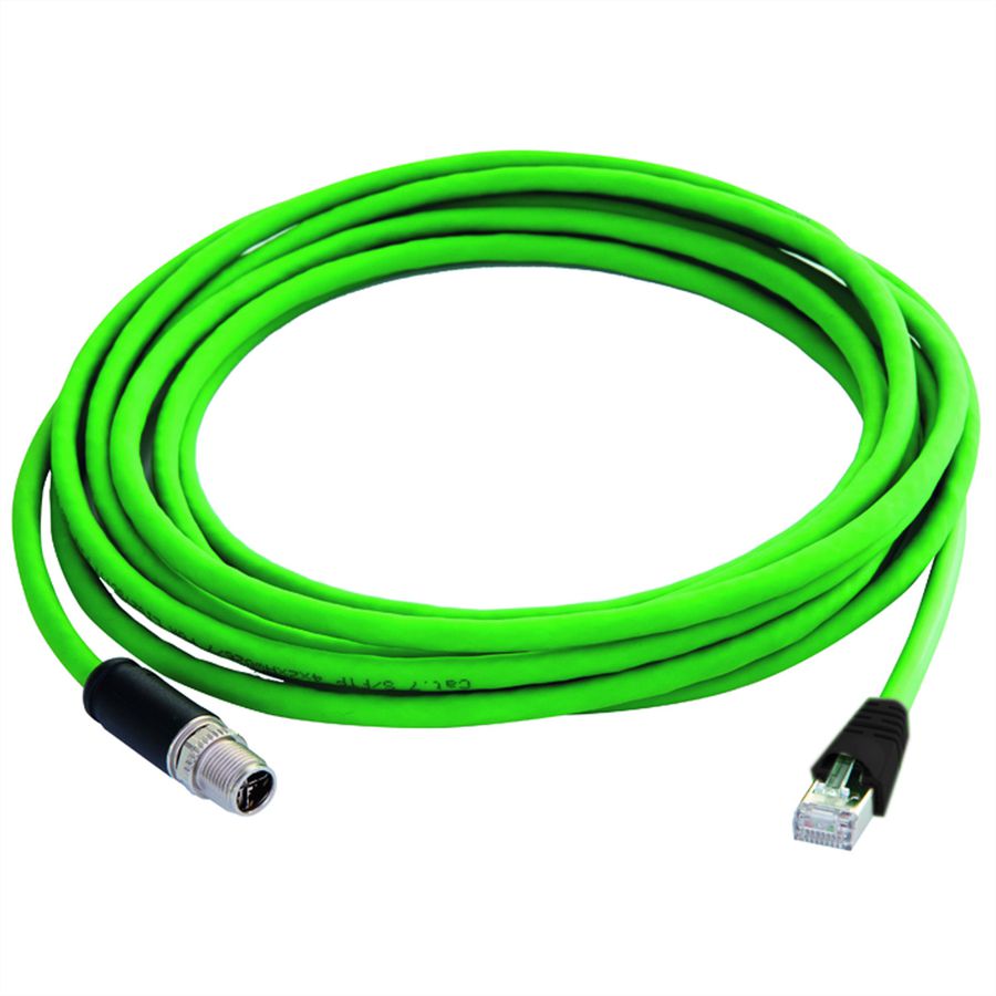 TELEGÄRTNER STX M12x1-RJ45 VL X-kod. Cat.6A, CP01CP05B-SFTP2607C7-1PUR-A1000, 10 m