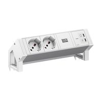 BACHMANN DESK2 ALU WHITE 2xP40, 1xUSB C/C 45W L=0,2m RAL9010