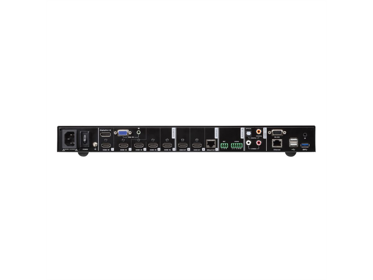 ATEN VP2730 7 x 3 Seamless Präsentation Matrix Switch mit Scaler, Streaming, Audio Mixer und HDBaseT