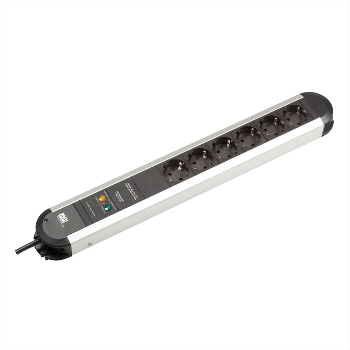 BACHMANN PRIMO Steckdosenleiste 6x Schutzkontakt Aluminium Gerätevollschutz, 1,75 m