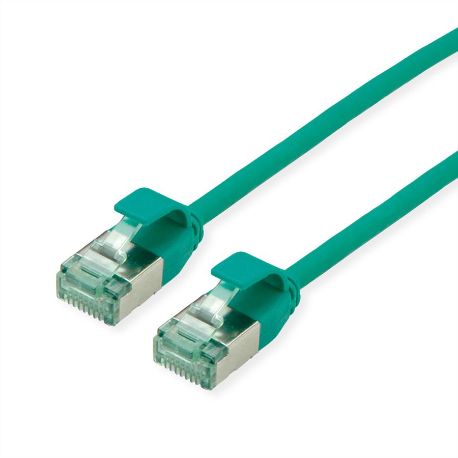 ROLINE RM U/FTP DataCenter Patchkabel Cat.6A (Class EA), slim, grün, 0,3 m