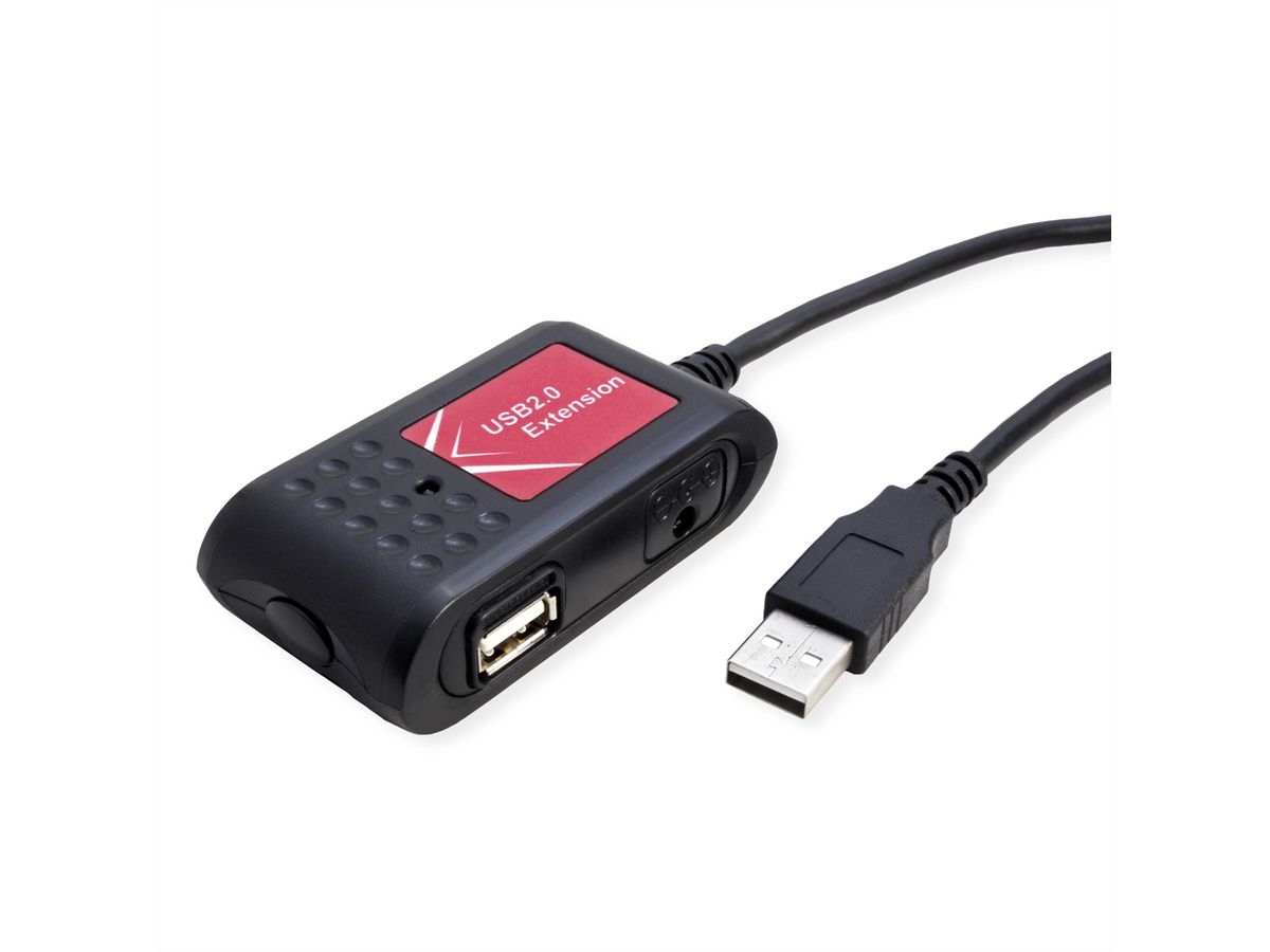 VALUE USB 2.0 Verlängerung, 2fach, schwarz, 5 m