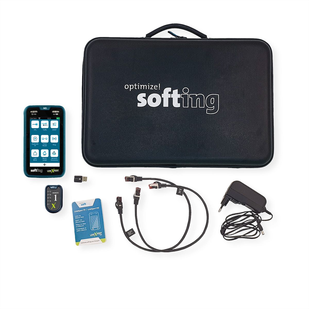 SOFTING LinkXpert M3, 3-Medien-Multitool zum einfachen Testen von LAN-Netzwerken