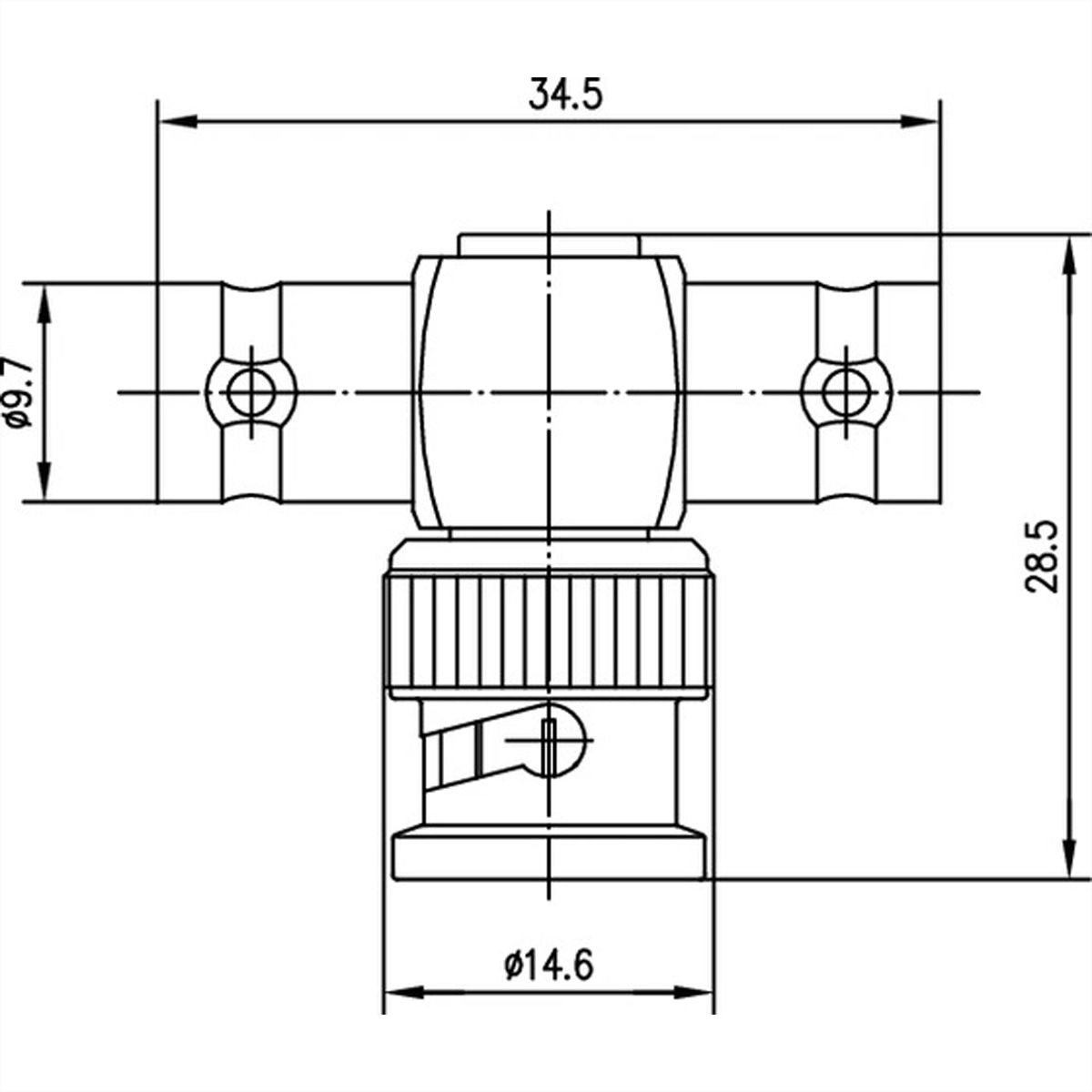 TELEGÄRTNER BNC-T-Stück 75 Ohm Buchse / Stift / Buchse