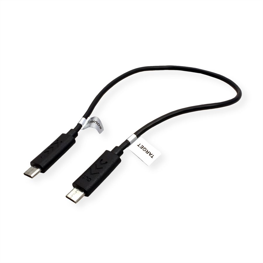 ROLINE USB 2.0 Ladekabel, Micro B - Micro B, ST/ST, schwarz, 0,3 m