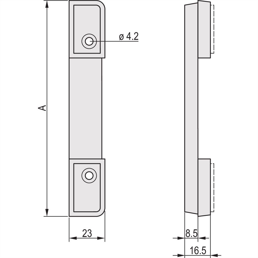 SCHROFF Rückwandfuss mit Gummieinlage - RUECKWANDFUSS 3HE RAL7016