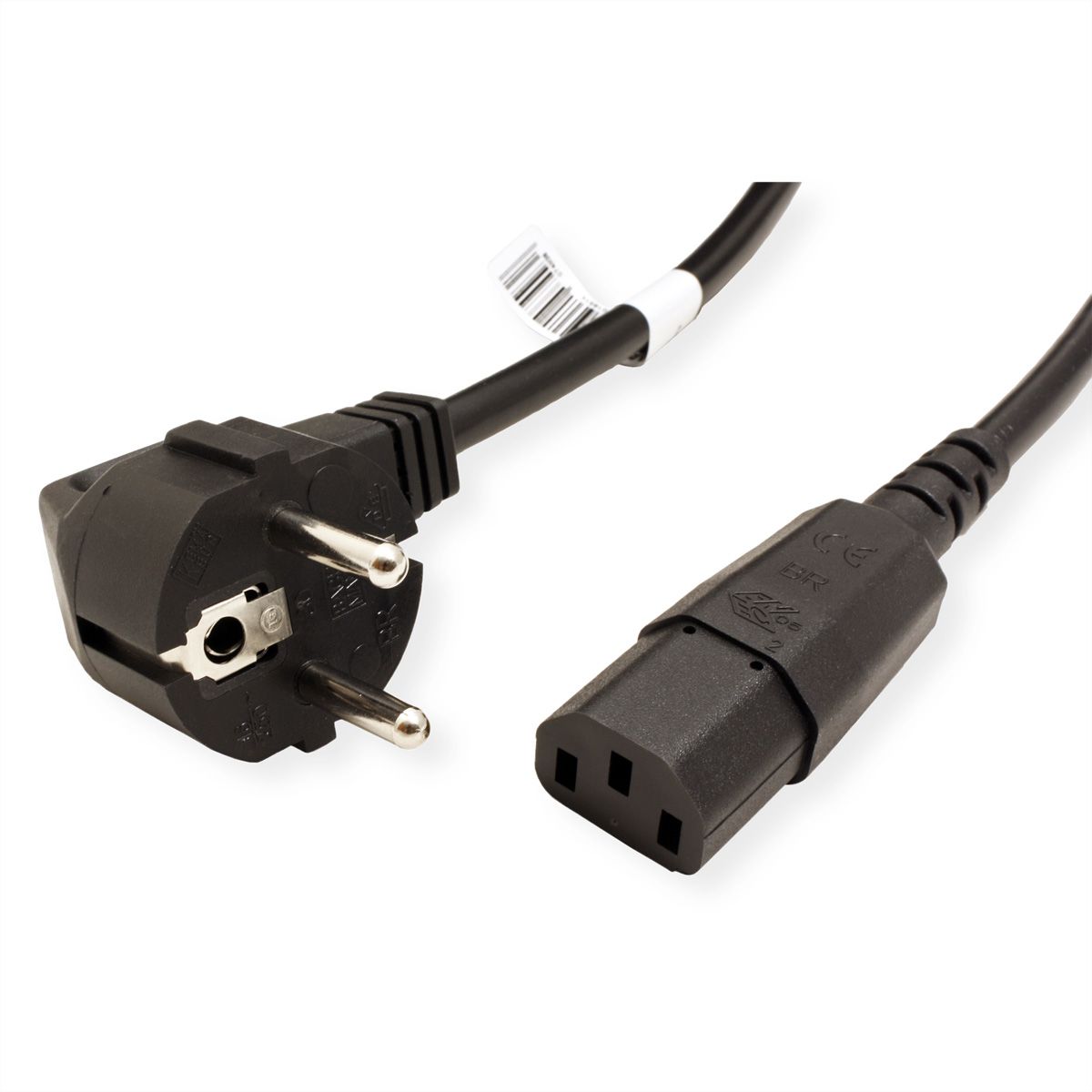 BACHMANN Netzkabel, gerade IEC-Buchse, schwarz, 0,5 m