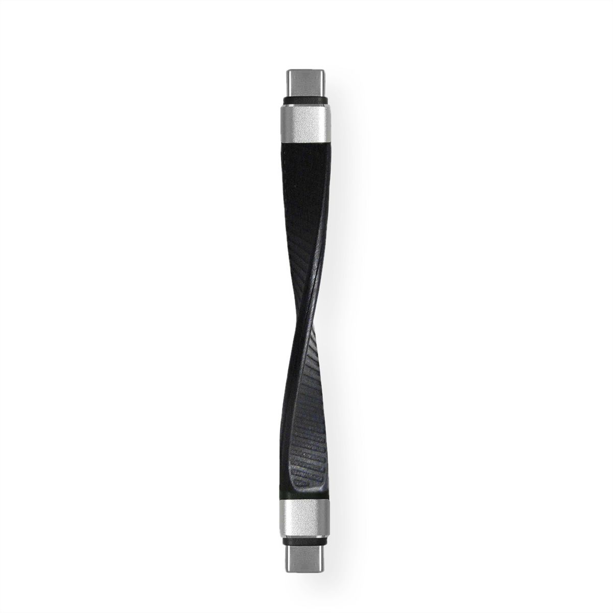 ROLINE USB 3.2 Gen 2 Silikonkabel, Emark, USB C-C, ST/ST, 8K UHD, 10Gbit/s, 60W, schwarz, 11 cm