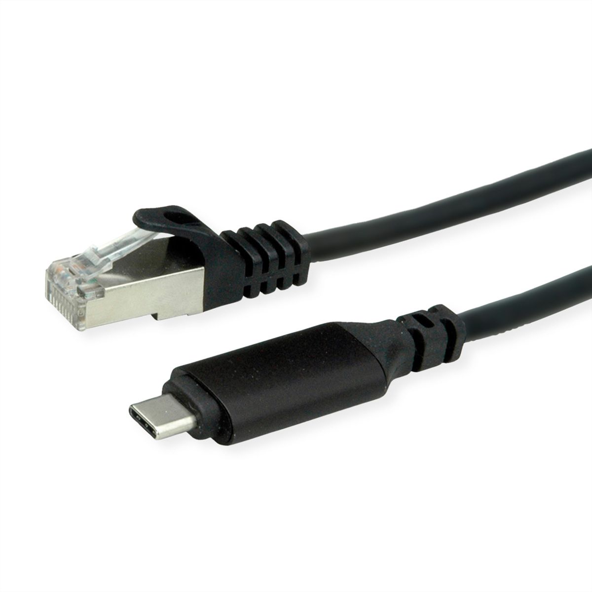 ROLINE USB-C zu Gigabit Ethernet Konverterkabel, schwarz, 2 m