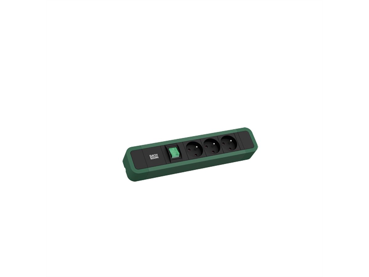 BACHMANN PRIMO 2 3xUTE 1xSchalter 2,0m CEE7/7 RAL6028