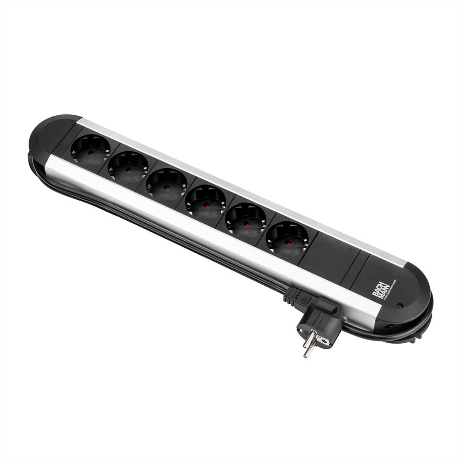 BACHMANN PRIMO Steckdosenleiste 6x Schutzkontakt, Aluminium, 1,75 m