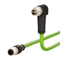 METZ CONNECT Verbindungsleitung M12 ST-M12 ST, 8-pol X-kodiert, gerade-gewinkelt, 2 m