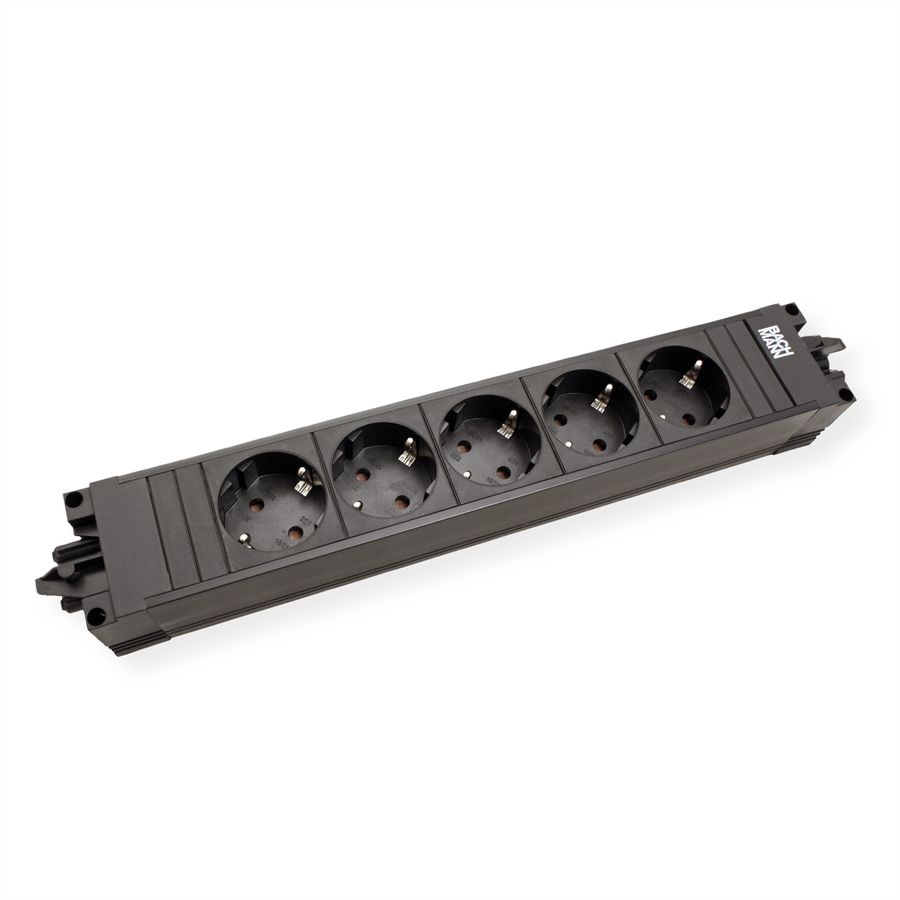 BACHMANN STEP BASE Schutzkontakt, 5x CEE7/3, schwarz