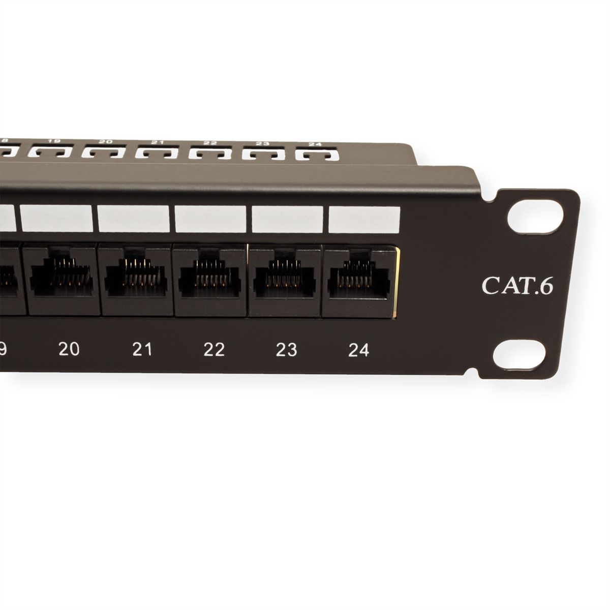 VALUE Cat.6 (Class E) 19-Zoll-Patchpanel, 24P, ungeschirmt, schwarz