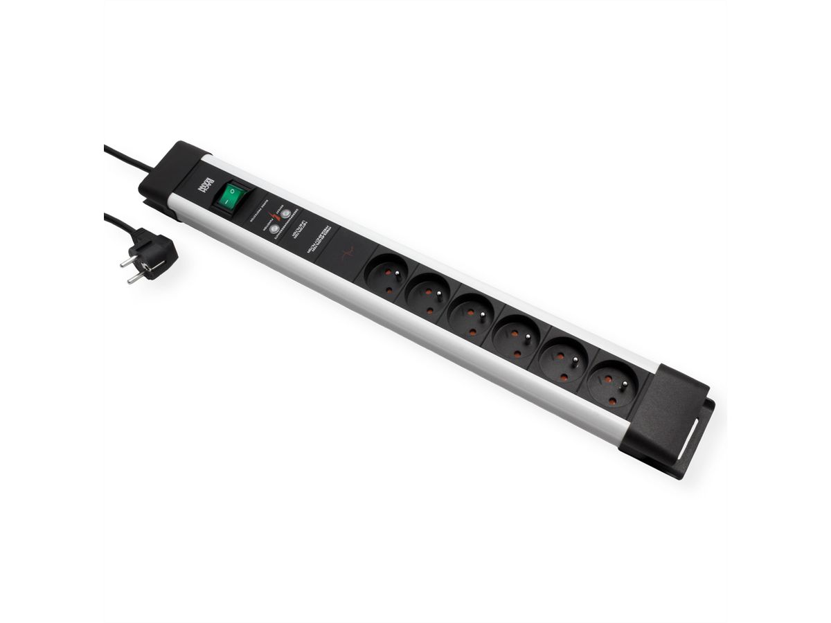 BACHMANN CONNECTUS 6xUTE, 1xGVS 1xSchalter 2,0m CEE7/7 Grau