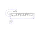 BACHMANN 19'' PVC 8x Schutzkontakt-Steckdosenleiste, 2,0m Schutzkontaktstecker