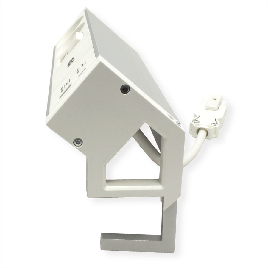 BACHMANN DESK2 ALU WHITE 2xUTE 1xUSB A/C 22W 1xSchalter 0,2m