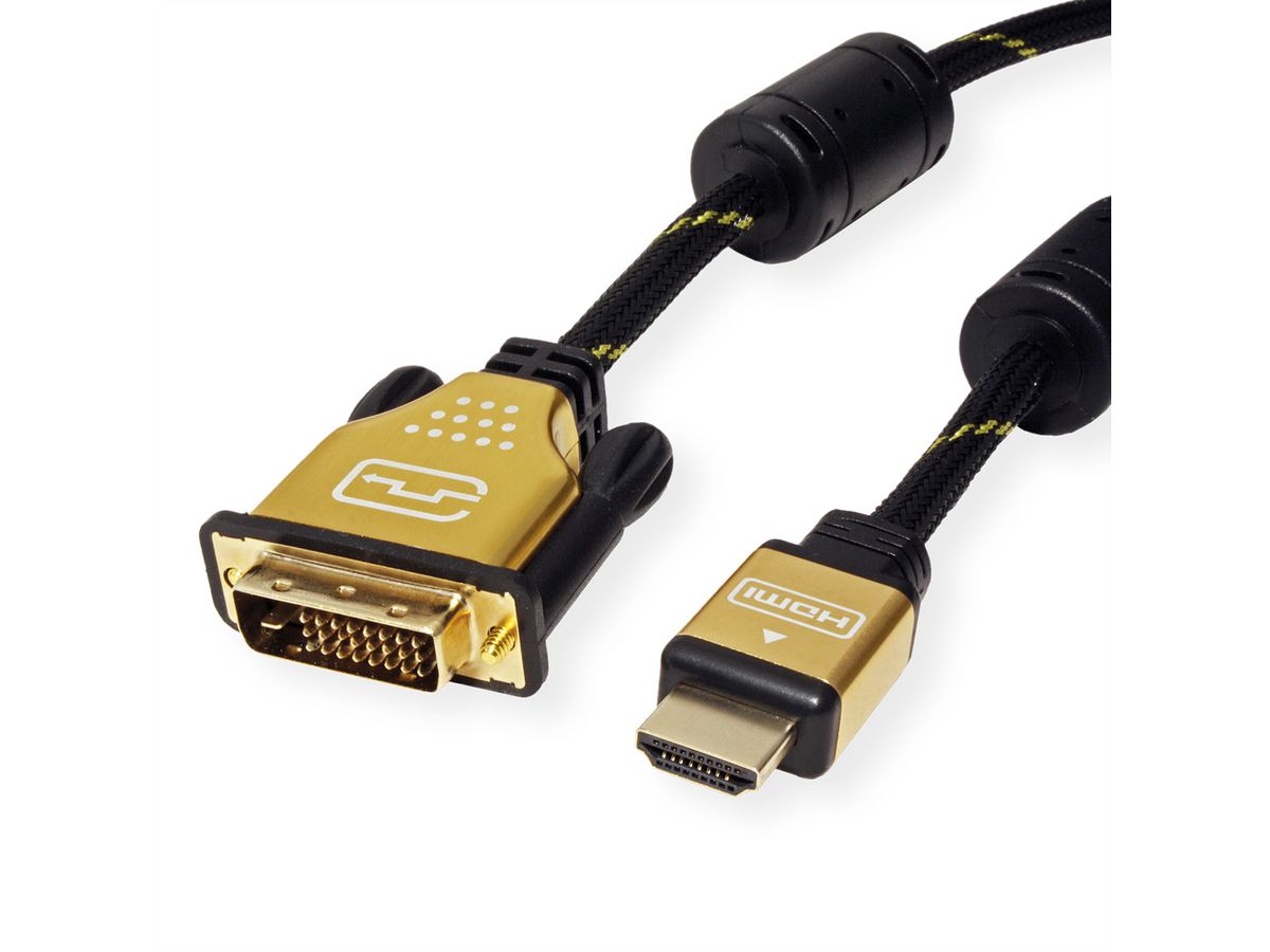 ROLINE GOLD Monitorkabel DVI (24+1) - HDMI, ST/ST, 1 m