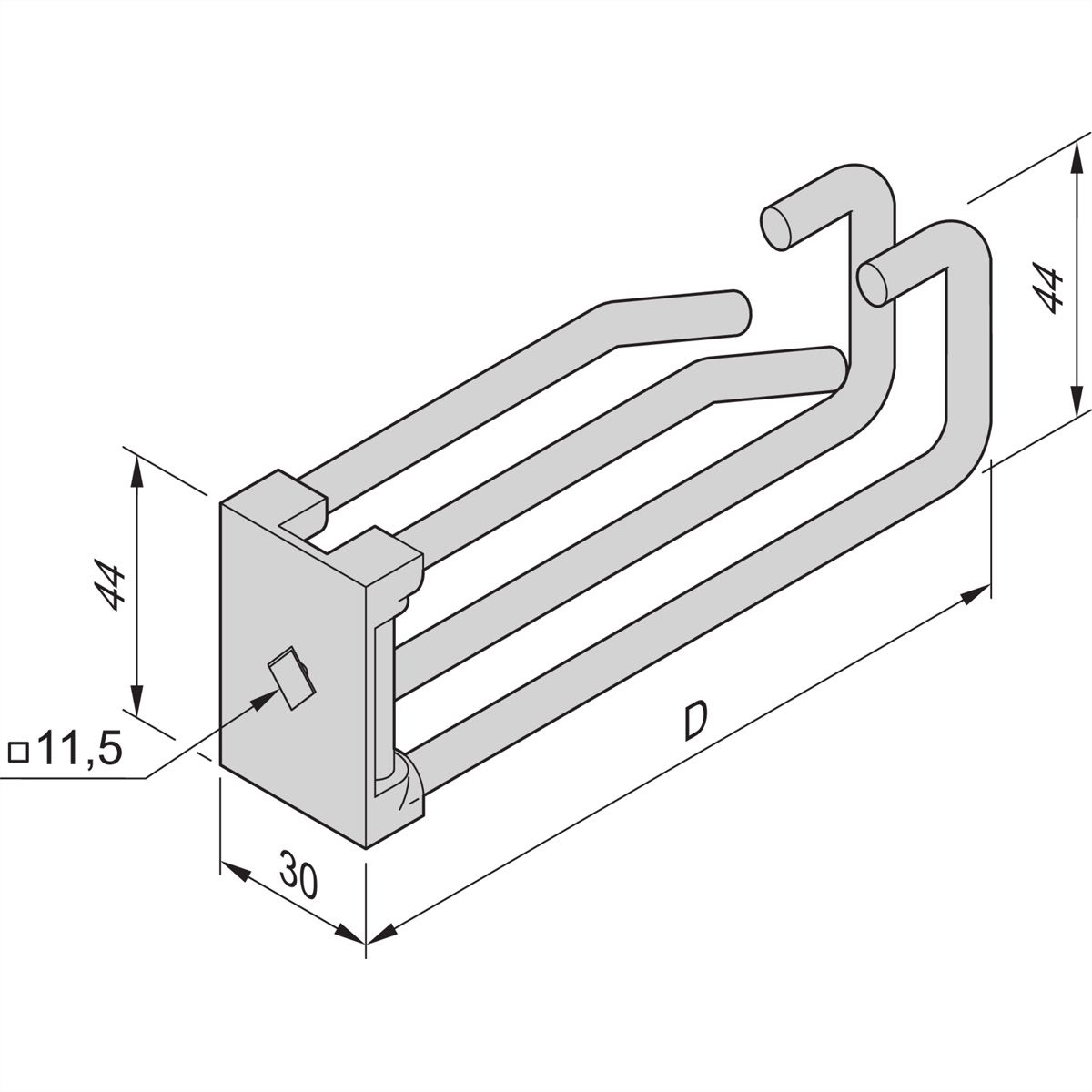 SCHROFF Doppel-Stahlkabelöse - DOP.KABELOESEN SET (75MM)5ST