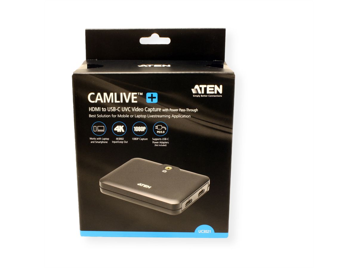 ATEN UC3430 CAMLIVE PRO 4K HDMI-zu-USB-Videokreuzschiene mit 4 Eingängen