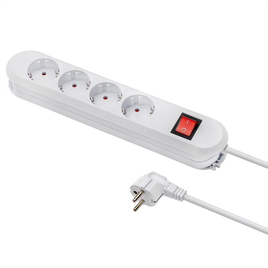 BACHMANN SMART Steckdosenleiste 4x Schutzkontakt, Schalter, weiß, 1,5 m