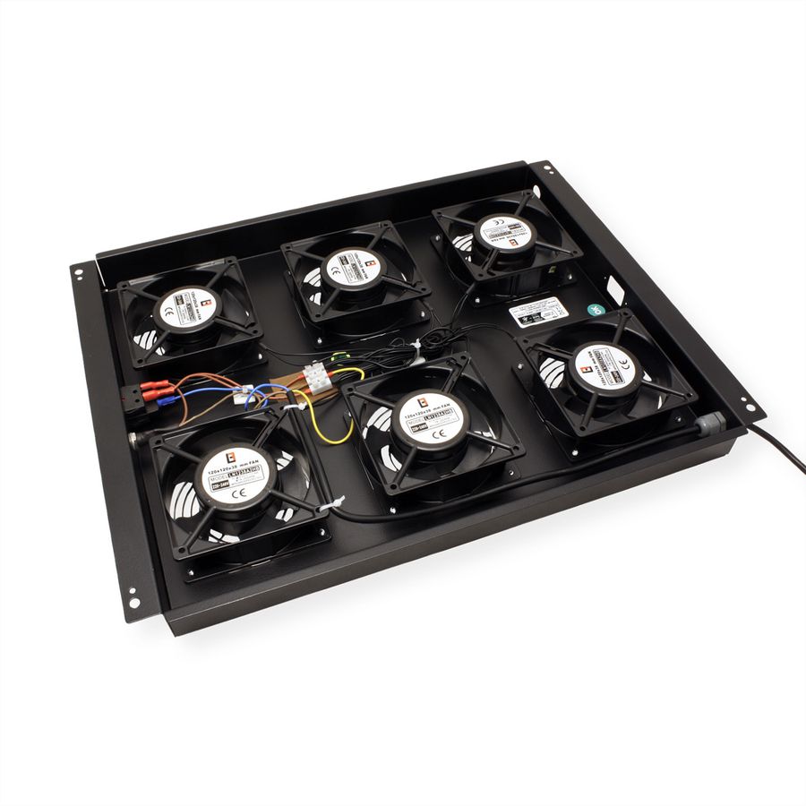 ROLINE 19-Zoll Dachlüftereinheit 6 Lüfter, ON/OFF für Serverschrank der PRO Serie schwarz