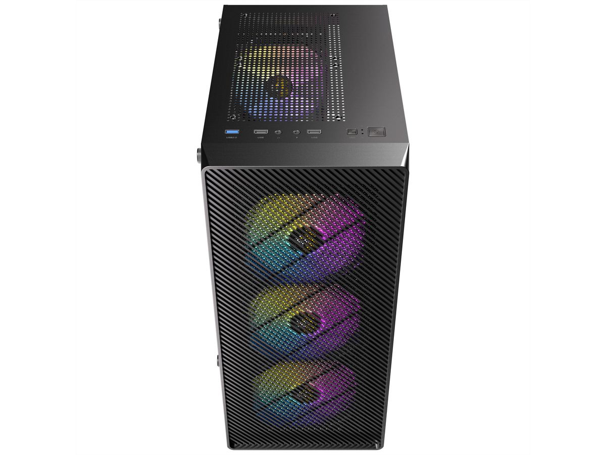 ANTEC AX26 RGB Elite PC Gehäuse Midi Tower Gaming ATX, schwarz