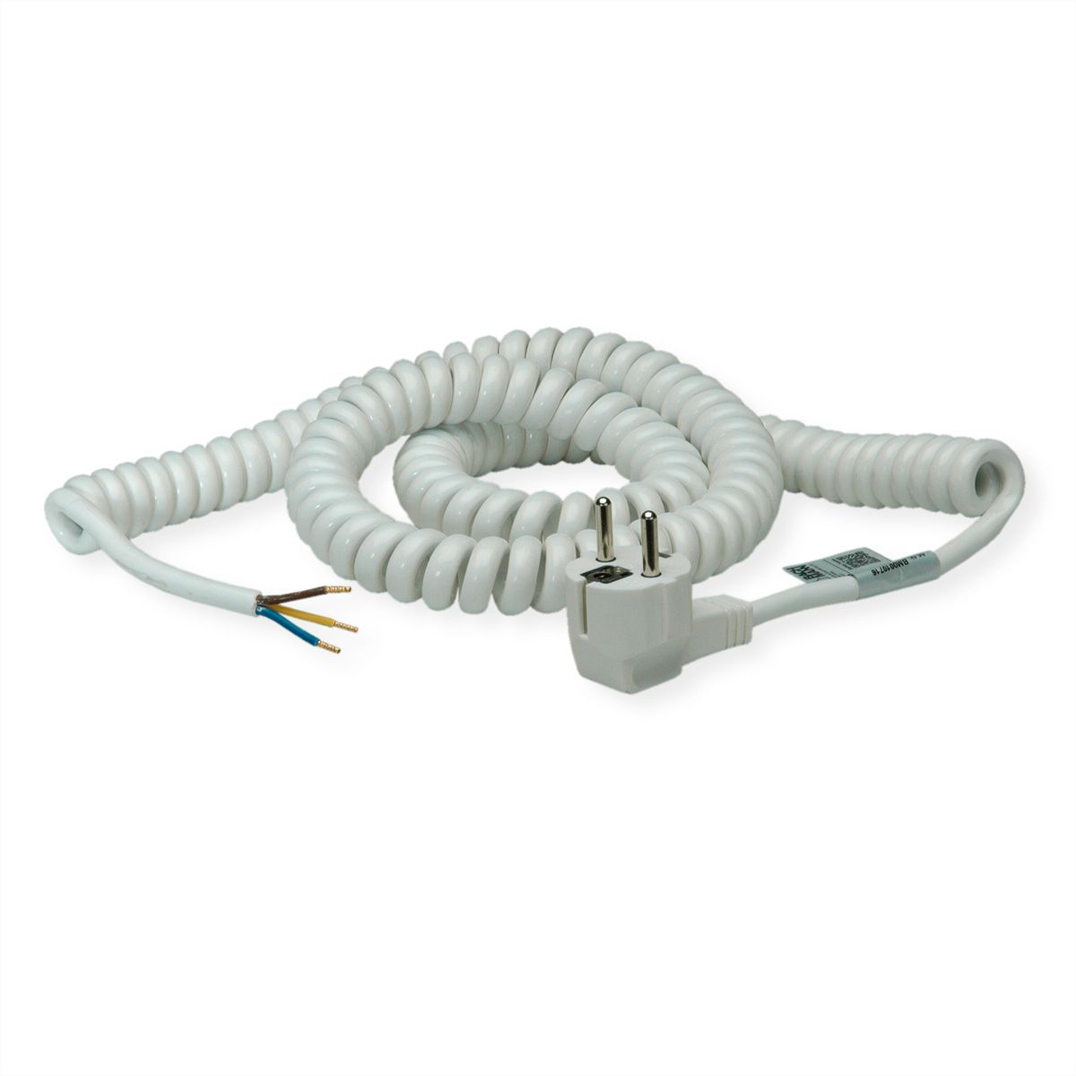 BACHMANN Wendelleitung 1-4m weiss, H05VV-F 3G1,5mm² AEH/CEE7/7