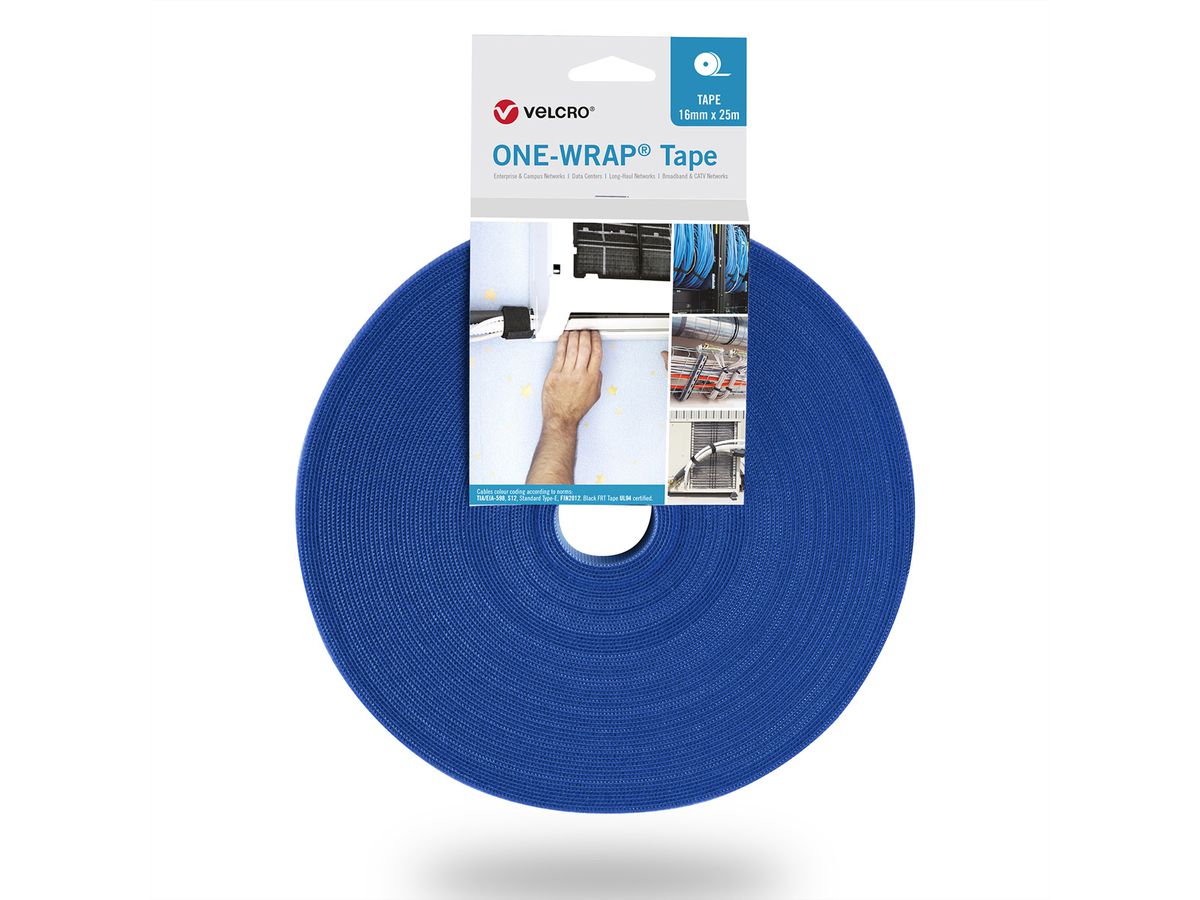 VELCRO® One Wrap® Band 50 mm breit, blau, 25 m