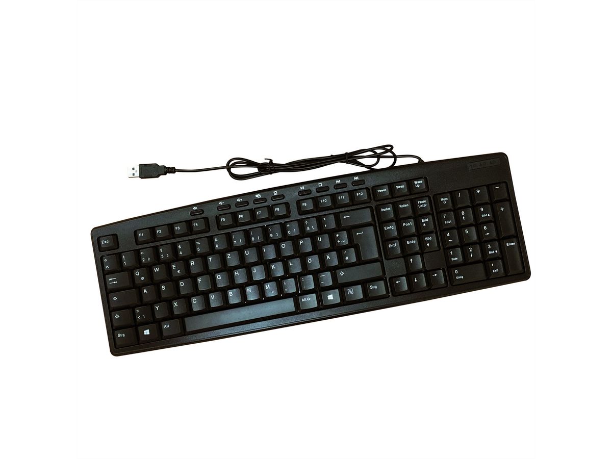 ROLINE Multimedia Tastatur, USB, schwarz