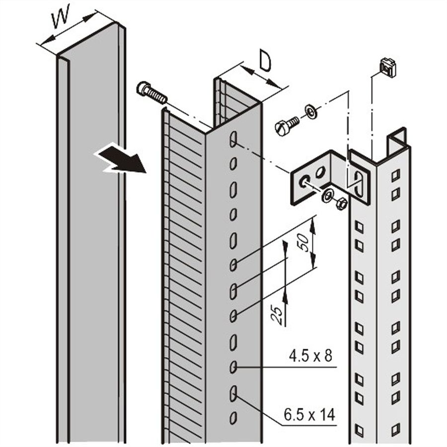 SCHROFF Kabelkanal - KABELKANAL BA6 66X66MM (2M)