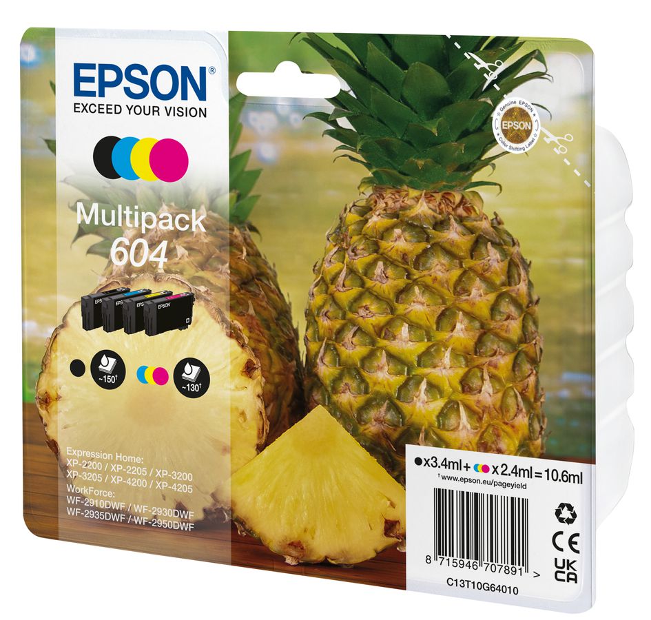 Epson 604 Druckerpatrone 4 Stück(e) Original Standardertrag Schwarz, Cyan, Magenta, Gelb