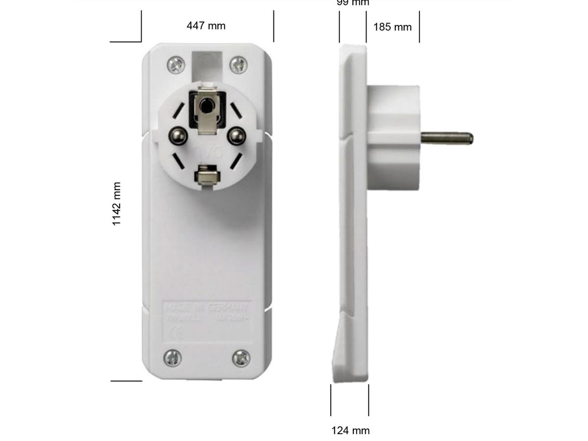 BACHMANN SmartPlug Flachstecker 1x Schutzkontakt weiß, 1.5m