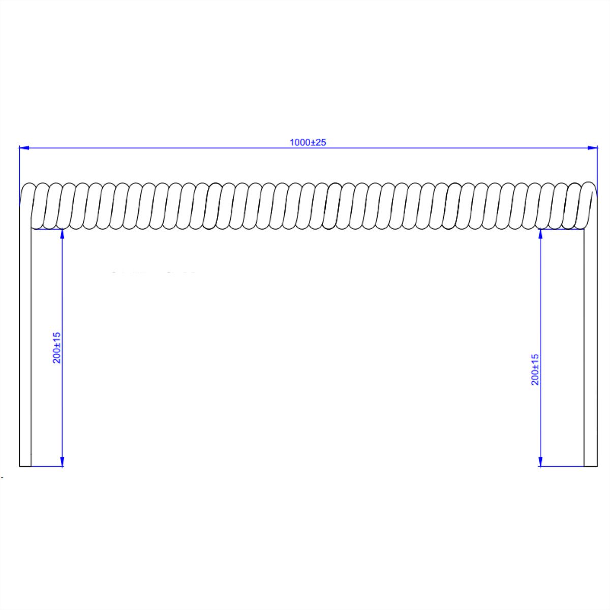 BACHMANN Wendelleitung 1m-4m,ws,0,2m gerade, CS-YMH11Y-J 5x1,5mm²  geschn.unverp.