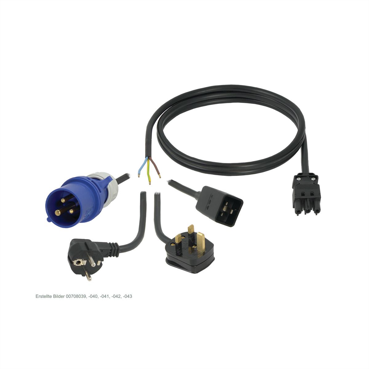 SCHROFF Netzanschlussleitung, IEC 60320 C20 Stecker, Wieland-Buchse - KAB.GST18-IEC60320 C20 1,0M