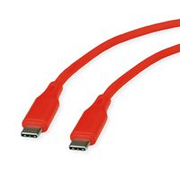 ROLINE USB 2.0 Kabel, Typ C-C, ST/ST, Silikon, 60W, rot, 1 m