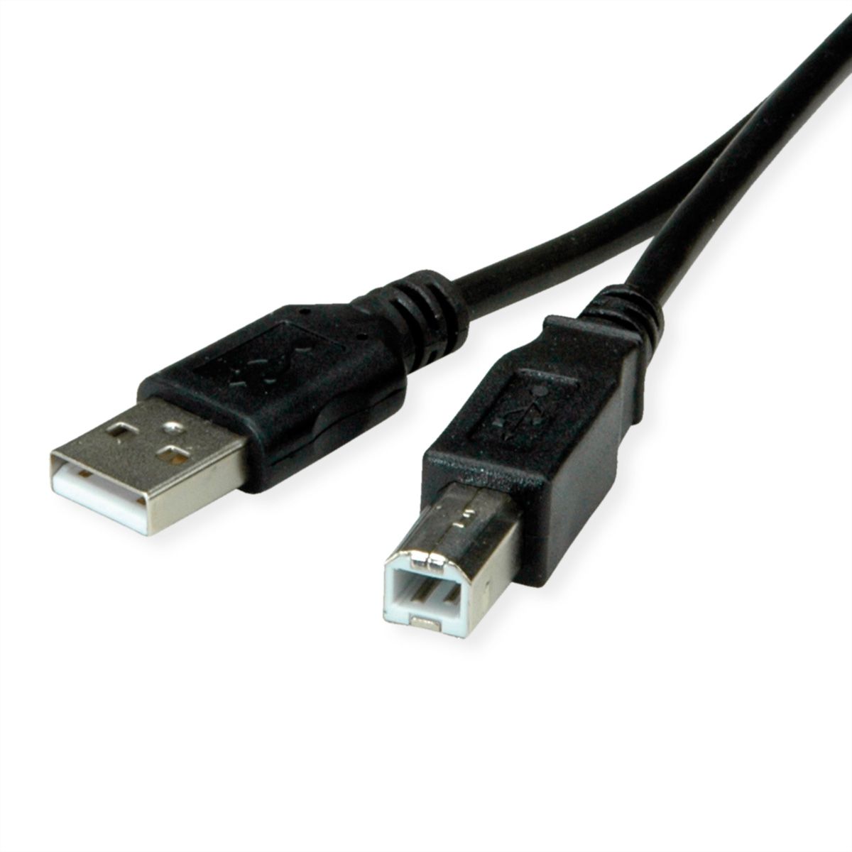 ROLINE RM USB 2.0 Kabel, Typ A-B, schwarz, 0,8 m