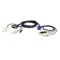 ATEN 2L-7DX2U KVM-Kabel VGA zu DVI 1,8m, schwarz, 1,8 m
