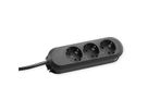 BACHMANN SMART Steckdosenleiste 3x Schutzkontakt, schwarz, 3 m